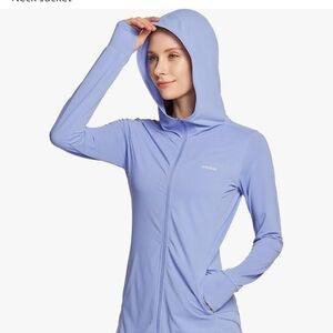 UV light Blue/ Purple Hooded Zip-Up Jacket